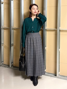 「THE SHOP TK （ザ ショップ ティーケー ）のアイテム（スカート）」を使った、saho(低身長コーデ)さん（レディース・150cm）の秋コーディネート