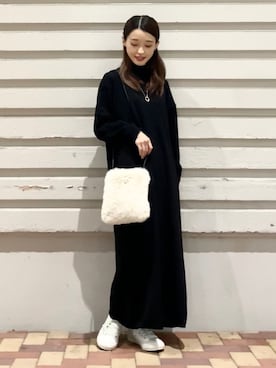「アイテム（ワンピース/ドレス）」を使った、saho(低身長コーデ)さん（レディース・150cm・20代）の秋コーディネート