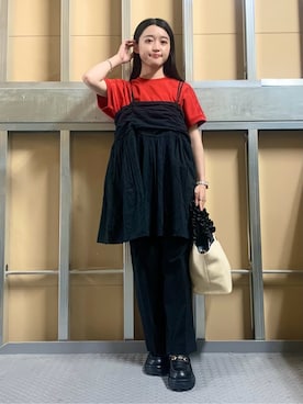 「THE SHOP TK （ザ ショップ ティーケー ）のアイテム（トートバッグ）」を使った、saho(低身長コーデ)さん（レディース・150cm）の夏コーディネート