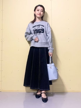 「PEANUTS（ピーナッツ）のアイテム」を使った、saho(低身長コーデ)さん（レディース・150cm）の冬コーディネート