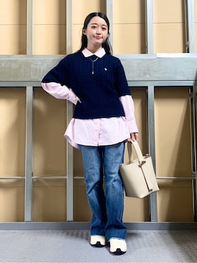 saho(低身長コーデ)さん（レディース・150cm）の冬コーディネート