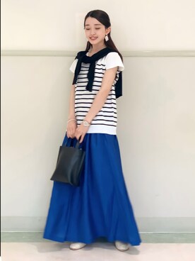 「アイテム（ドレスシューズ、ベージュ系）」を使った、saho(低身長コーデ)さん（レディース・150cm）の夏コーディネート