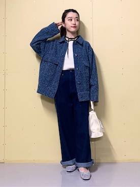 「THE SHOP TK （ザ ショップ ティーケー ）のアイテム（パンプス）」を使った、saho(低身長コーデ)さん（レディース・150cm）の冬コーディネート
