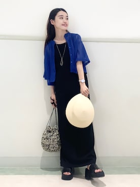 「アイテム（ワンピース/ドレス）」を使った、saho(低身長コーデ)さん（レディース・150cm・20代）の夏コーディネート