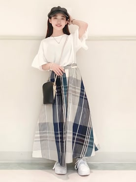 「PUMA（プーマ）のアイテム」を使った、saho(低身長コーデ)さん（骨格ウェーブ・レディース・150cm）の春コーディネート