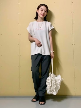 「THE SHOP TK （ザ ショップ ティーケー ）のアイテム（トートバッグ）」を使った、saho(低身長コーデ)さん（レディース・150cm）の夏コーディネート
