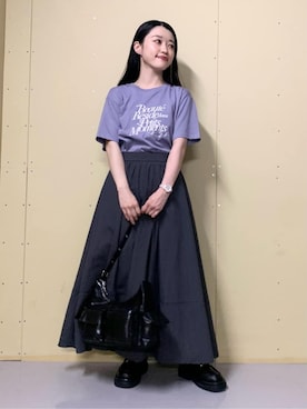「THE SHOP TK （ザ ショップ ティーケー ）のアイテム（スカート）」を使った、saho(低身長コーデ)さん（レディース・150cm）の春コーディネート