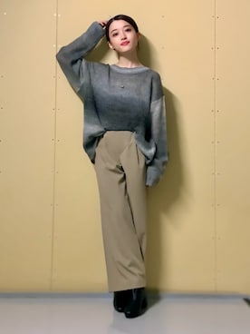 「グラデーションニット」｜saho(低身長コーデ)さん（レディース・150cm）の秋コーディネート