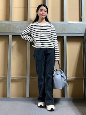 「THE SHOP TK （ザ ショップ ティーケー ）の巾着ショルダーバッグ（ショルダーバッグ）」を使った、saho(低身長コーデ)さん（レディース・150cm）の冬コーディネート