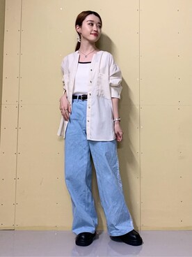 「THE SHOP TK （ザ ショップ ティーケー ）のアイテム（タンクトップ）」を使った、saho(低身長コーデ)さん（レディース・150cm）の春コーディネート