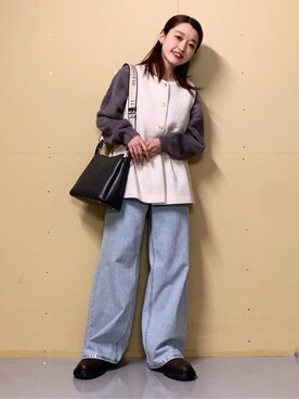「THE SHOP TK （ザ ショップ ティーケー ）のアイテム（ベスト）」を使った、saho(低身長コーデ)さん（レディース・150cm）の冬コーディネート