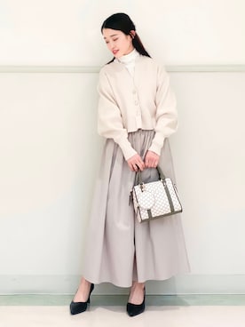 「春服デビュー宣言」｜「アイテム（ハンドバッグ）」を使った、saho(低身長コーデ)さん（レディース・150cm）の春コーディネート