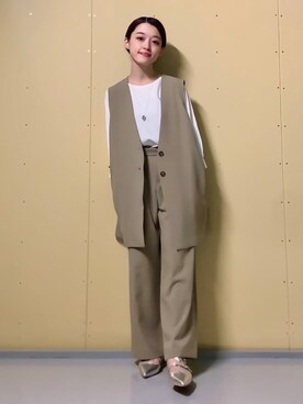 「THE SHOP TK （ザ ショップ ティーケー ）のアイテム（ベスト）」を使った、saho(低身長コーデ)さん（レディース・150cm）の夏コーディネート