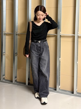 「THE SHOP TK （ザ ショップ ティーケー ）のアイテム（Tシャツ/カットソー）」を使った、saho(低身長コーデ)さん（レディース・150cm）の秋コーディネート