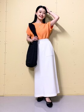 「THE SHOP TK （ザ ショップ ティーケー ）のアイテム（ニット/セーター）」を使った、saho(低身長コーデ)さん（レディース・150cm）の春コーディネート