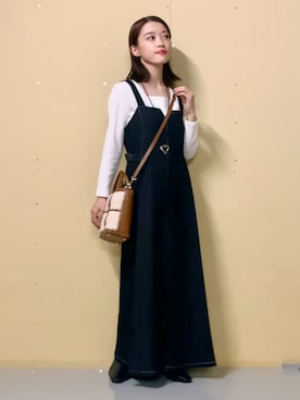 「アイテム（ワンピース/ドレス）」を使った、saho(低身長コーデ)さん（レディース・150cm・20代）の秋コーディネート