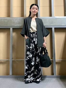 「アイテム（その他パンツ、シルバー系）」を使った、saho(低身長コーデ)さん（レディース・150cm）の夏コーディネート