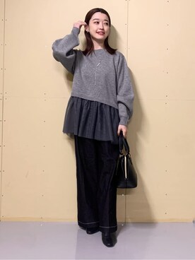 saho(低身長コーデ)さん(レディース・150cm)の冬コーディネート
