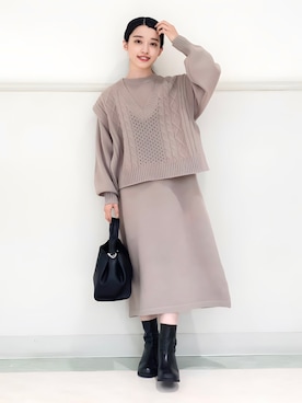 「アイテム（ワンピース/ドレス）」を使った、saho(低身長コーデ)さん（レディース・150cm・20代）の秋コーディネート
