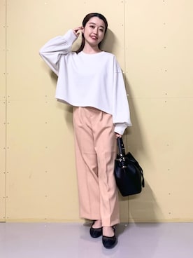 「THE SHOP TK （ザ ショップ ティーケー ）のアイテム（パンプス）」を使った、saho(低身長コーデ)さん（レディース・150cm）の冬コーディネート