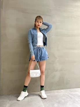 「DIESEL（ディーゼル）のアイテム（キャミソール）」を使った、Miyuさん（レディース・162cm）の春コーディネート