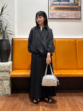 「アイテム（ボストンバッグ、シルバー系）」を使った、kuroさん（レディース・158cm）の夏コーディネート