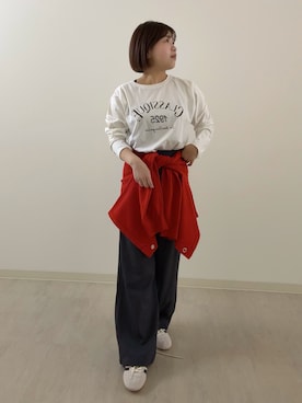 「adidas（アディダス）のadidas　TOKYO W（スニーカー）」を使った、sayaさん（レディース・148cm）の秋コーディネート