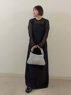 「オールブラックコーデ」｜sayaさん（レディース・148cm）の秋コーディネート