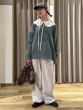 「アイテム（キャップ）」を使った、シュナさん（レディース・160cm・20代）の冬コーディネート