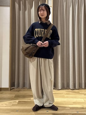 「アイテム（ハンチング/ベレー帽）」を使った、シュナさん（レディース・160cm・20代）の冬コーディネート