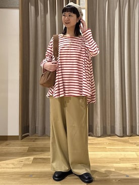 「studio CLIP（スタディオクリップ）のアイテム（帽子）」を使った、シュナさん（レディース・160cm）の春コーディネート