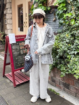 「studio CLIP（スタディオクリップ）のアイテム（ジャケット/アウター）」を使った、シュナさん（レディース・160cm）の春コーディネート