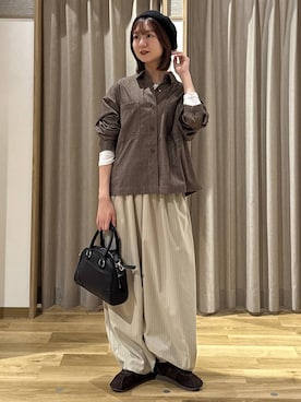 「アイテム（ハンチング/ベレー帽）」を使った、シュナさん（レディース・160cm・20代）の冬コーディネート