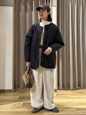 「アイテム（ブルゾン、その他）」を使った、シュナさん（レディース・160cm）の冬コーディネート