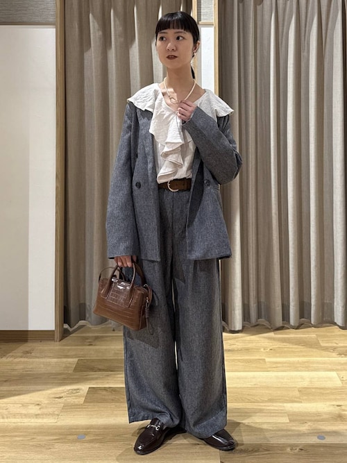 2タックワイドストレートパンツ[プチ・プラスサイズあり