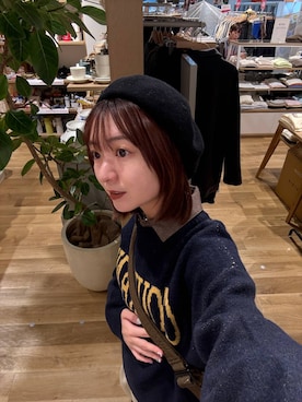 「アイテム（ハンチング/ベレー帽）」を使った、シュナさん（レディース・160cm・20代）の冬コーディネート