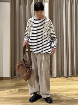 「studio CLIP（スタディオクリップ）のアイテム（付け襟）」を使った、シュナさん（レディース・160cm）の春コーディネート