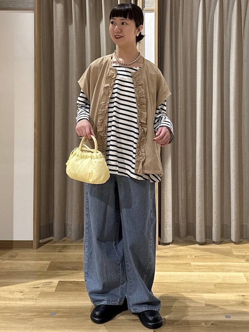 新品 リネンタックフレアプルオーバー SUNAOKUWAHARA】タックフレアプルオーバー（Tシャツ/カットソー