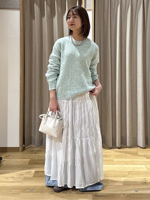 MAYDI ハンドメイド クロップドセーター S ピンクベージュ Vネック・ショート ミックスカラーニット[品番：ADEW0004236]｜ad thie