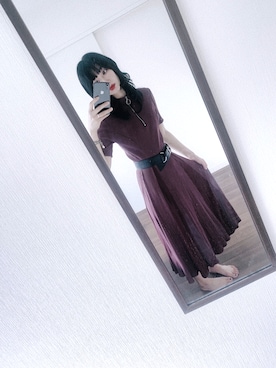 「UNITED TOKYO（ユナイテッドトウキョウ）のフロントジップワンピース（ワンピース、レッド系）」を使った、ゆさん（レディース・166cm）の夏コーディネート