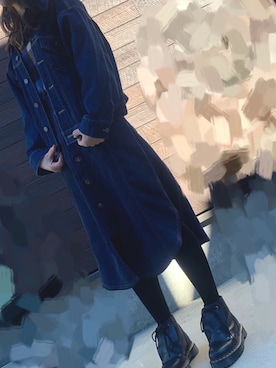 「Dr. Martens（ドクターマーチン）のアイテム（ブーツ、ブラック系）」を使った、ゆさん（レディース・166cm）の秋コーディネート