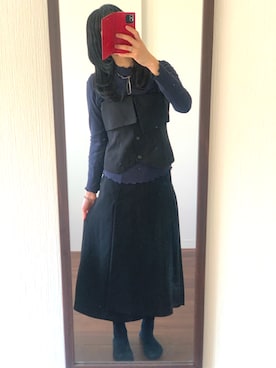 「アイテム（ベスト）」を使った、ゆさん（レディース・166cm）の秋コーディネート