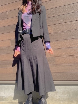 「UNITED TOKYO（ユナイテッドトウキョウ）のアイテム（ジャケット/アウター、ブラック系）」を使った、ゆさん（レディース・166cm）の秋コーディネート