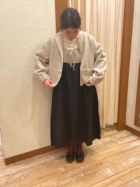 「kazumiコラボ」｜「アイテム（ジャケット/アウター）」を使った、マツダさん（レディース・156cm）の冬コーディネート
