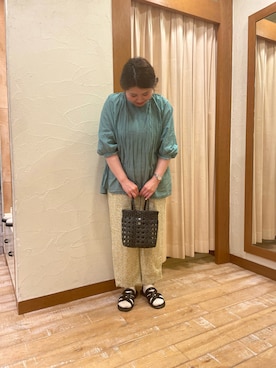 「インド綿」｜マツダさん（レディース・156cm）の夏コーディネート