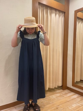 「ehka sopo（エヘカソポ）のアイテム（ジャンパースカート）」を使った、マツダさん（レディース・156cm）の春コーディネート
