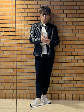 「アイテム（ライダースジャケット）」を使った、mkny7284さん（メンズ・176cm）の秋コーディネート