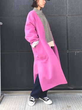 「converse」｜「アイテム（ノーカラーコート）」を使った、wf6220さん（レディース・158cm）の秋コーディネート