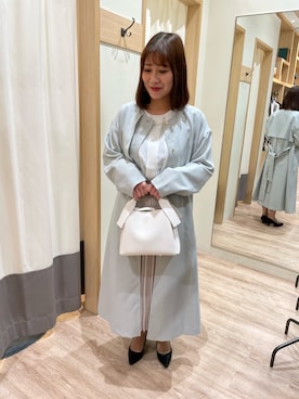「Te chichi（テチチ）のアイテム（ノーカラーコート）」を使った、ninaさん（レディース・157cm）の春コーディネート