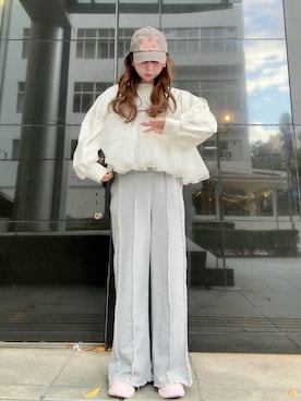 「アイテム（帽子）」を使った、fu yuさん（レディース・160cm）の秋コーディネート